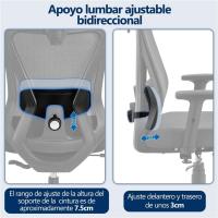 Silla de Oficina Ergonómica Sillon de Escritorio con Resalto Ajustable entre 90° y 130° - details 7