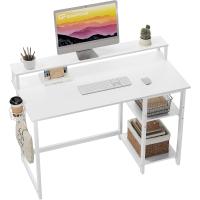 Escritorio de Ordenador con Soporte de Monitor Escritorio de Oficina con Estantes de Almacenamiento Ajustables Pequeño Escritorio Reversible para el Estudio Beige - details 38