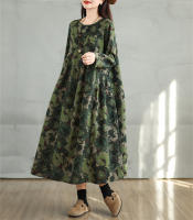 Vestido Floral de Algodón Vintage Moda Casual para Mujeres Primavera Otoño - details 31