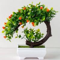 Plantas artificiales bonsái árbol simulado plantas en macetas flores falsas adornos en macetas de mesa - details 8