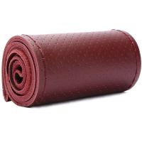 Funda protectora de cuero para volante de coche, funda tejida de piel de vaca de 38cm, con aguja y hilo antideslizantes - details 9