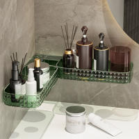 Estante de ducha de esquina montado en la pared, estante organizador para baño, dormitorio y cocina - details 1