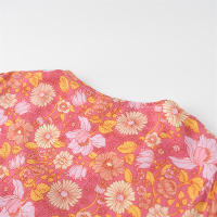OUWU- Blusa Holgada De Manga Corta Con Estampado Floral Para Mujer, Top Con Dobladillo Y Volantes, Lazo Frontal Abierto, Verano - details 4
