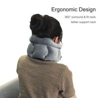 Almohada de viaje inflable en forma de U, almohadilla suave plegable para reposacabezas, ahorra espacio, cómoda almohada para dormir, vértebra Cervical, coche - details 8