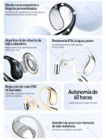 SANLEPUS Auriculares Inalámbricos Bluetooth 5.4 con HiFi y Graves Ultra Potentes - 60 Horas Autonomía, Auriculares Deportivos Abiertos, Diseño Ergonómico - Para Corredores y Amantes del Fitness - details 3