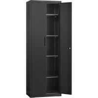 Armario de Garaje de 5 Estantes con 2 Puertas, Armario de Oficina, 40 x 80 x 180 cm, 1 Cerradura, Estantes Ajustables, Gabinete de Metal, Gris Mate OMC015G01 - details 17