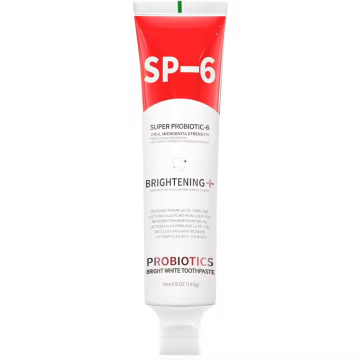 Pasta de dientes ultra blanqueadora Sp-6, fórmula mejorada con 6 probióticos para la salud de los dientes y las encías, sabor a menta, aliento fresco, 4.9 oz - 1