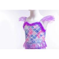 Vestido de cola de disfraz de princesa Ariel de fantasía de sirena púrpura para niña pequeña para fiesta en la playa - details 7