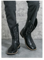 Botas vaqueras altas bordadas de moda occidental, botas personalizadas de otoño e invierno, botas de hombre. - details 10