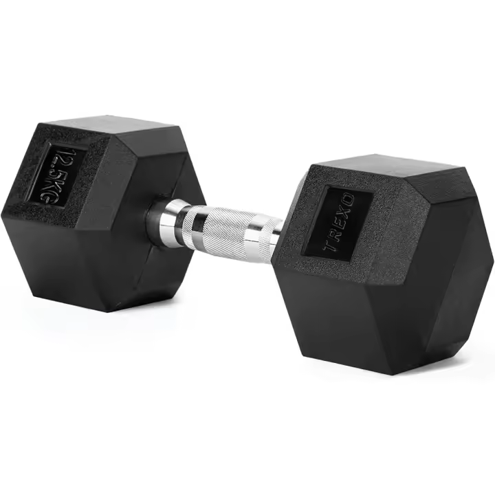 Mancuerna Hexagonal Duradera de Hierro Fundido 2,5-35 kg Revestimiento de Goma - 1