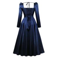 Elegante Vestido de Medio Talla Retro de Hepburn Manga Larga, Elegante para Fiestas y Banquetes - details 2