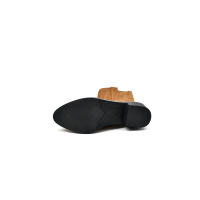 Botas de mujer de medio barril, botas cortas de tacón grueso con punta puntiaguda bordada, de moda, novedad - details 6