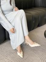 Bolsa de alta costura francesa sandalias de cabeza feminidad socialite encaje puntiagudo tacón fino con zapatillas geniales de tacón alto - details 5