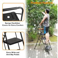Escaleras Plegables de 150KG Pedales Antideslizantes Anchos Taburete Escaleras de Mano de Acero - details 13
