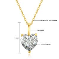 Colgante de Corazón de Moissanita 14k Oro Joyería de Boda de Lujo con Certificado Longitud de 45cm - details 0