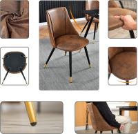 Juego de 2 Sillas de Comedor Vintage Tapizadas en Gamuza con Patas Metálicas para Cocina/Salón - details 12