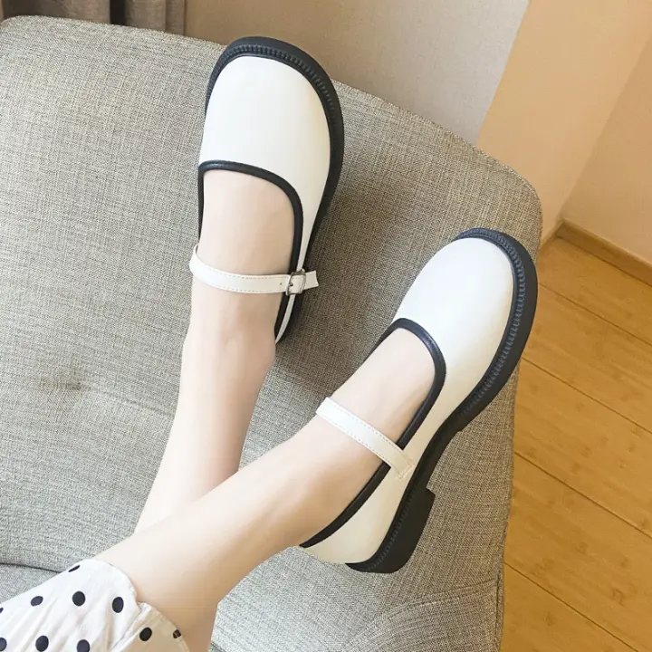 Nuevos zapatos Mary Jane individuales con falda JK Boca ligera, tacón bajo, color a juego y versátiles. - 1