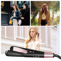 Plancha alisadora eléctrica profesional, rizador de pelo 2 en 1, planchas planas, herramientas de estilismo de cerámica - details 7
