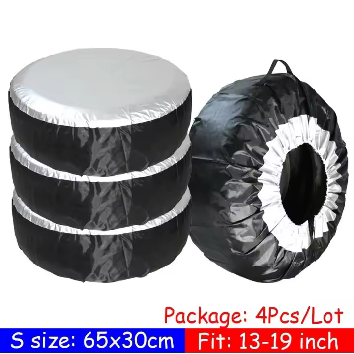 4 UDS bolsas de transporte de neumáticos de poliéster con iluminación de repuesto, cubiertas para ruedas de coche, 13-19 pulgadas, 19-23 pulgadas - 1