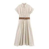 Vestido holgado PB & ZA2025 con estilo camisero, manga corta, solapa y corte único, novedad de verano para mujer. - details 1