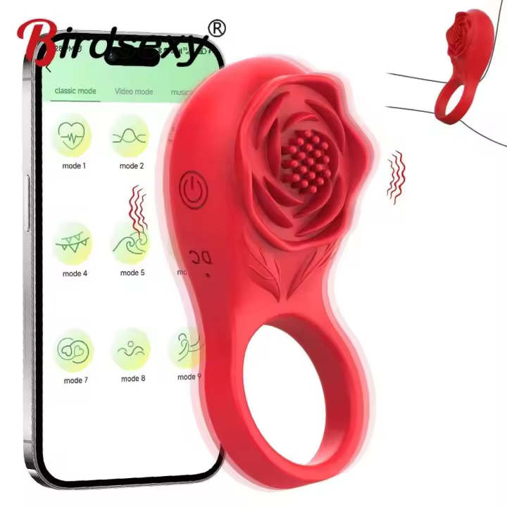 Leten Anillo Vibrador Bluetooth Estimulador de Punto G de Silicona para Hombres y Parejas - 1