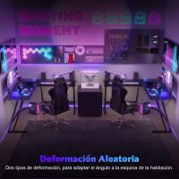 Mesa de Juego en Forma de L 130x130cm Soporte para Monitor Soporte para Auriculares - details 89