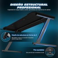 Mesa de Juegos Gaming Ergonómica 120 x 60 cm Diseño en Forma de Z Fibra de Carbono - details 6
