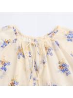 Camisa Elegante Translúcida Con Estampado De Flores Simple Para Mujer - details 2