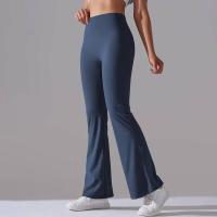 Leggings de yoga de color sólido para mujer, pantalones acampanados de cintura alta, elásticos, entrenamiento, pierna ancha - details 17