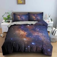 Funda de Edredón 3D Tema Espacial Microfibra Sencillo Doble Twin Queen King Tamaño 2/3 Piezas Juego de Ropa de Cama - details 1