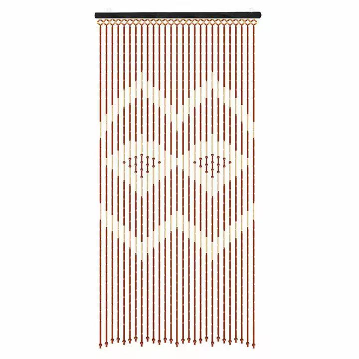 Cortina de cuentas de madera para puerta, diseño único, no tóxico, inodoro, 27 piezas, 90x175cm - 1