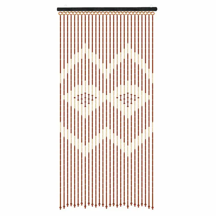 Cortina de cuentas de madera para puerta, diseño único, no tóxico, inodoro, 27 piezas, 90x175cm - 1