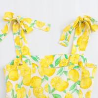 TRAFZA-Vestido corto sin hombros con estampado de frutas para mujer, minivestido elegante con cremallera, informal, con lazo, sin mangas, Verano - details 24