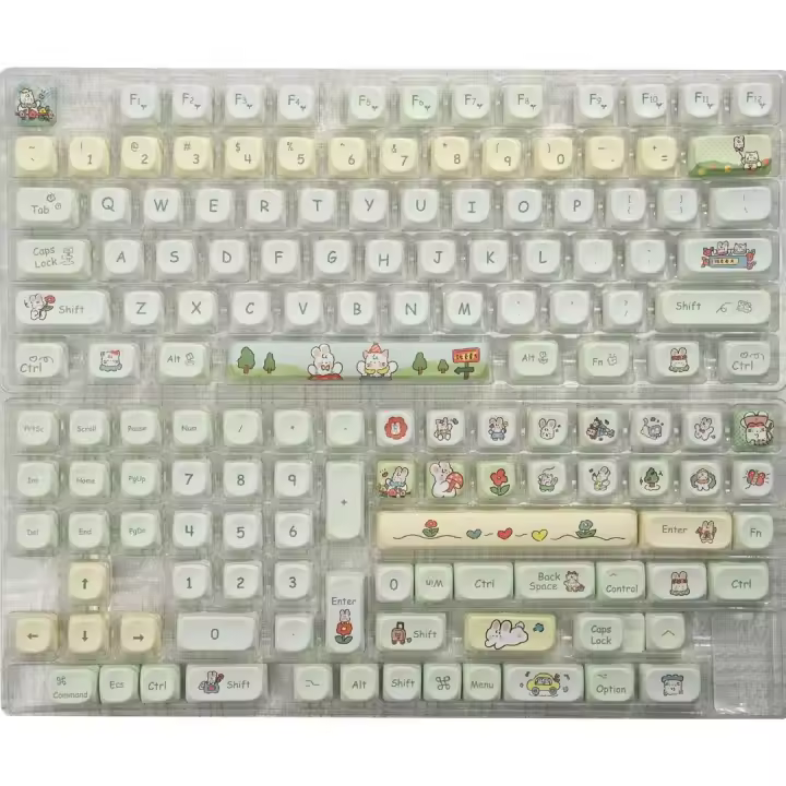 Sublimación material linda del Pbt del Keycap de la primavera conveniente para 108 104 98 87 75 68 65 etc. - 1