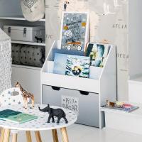 Librería Gris con contenedor con Ruedas L. 625 x l. 30 x H. 70 cm (JJ1044) - details 6