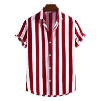 Camisa Sencilla a Rayas para Hombre Cárdigan Informal Holgado con Borla Top de Talla Grande - details 4