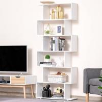 Estanteria Libreria 6 Estantes Madera Forma S 80x24x191 cm Estantes Color Blanco - details 3