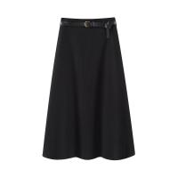 Seulish vintage faldas de lana gruesas para mujer Otoño Invierno nuevo color sólido casual cintura alta A-line faldas de mujer - details 11