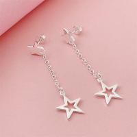 Pendientes ondulados chapados en plata, joyería de moda femenina, estilo minimalista, regalo de Navidad. - details 20