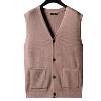 Suéter Tejido Grande Para Hombres Cardigan Chaleco Otoño Invierno Suéter Grueso Suelto Estilo Casual Cuello En V Sin Mangas - details 11
