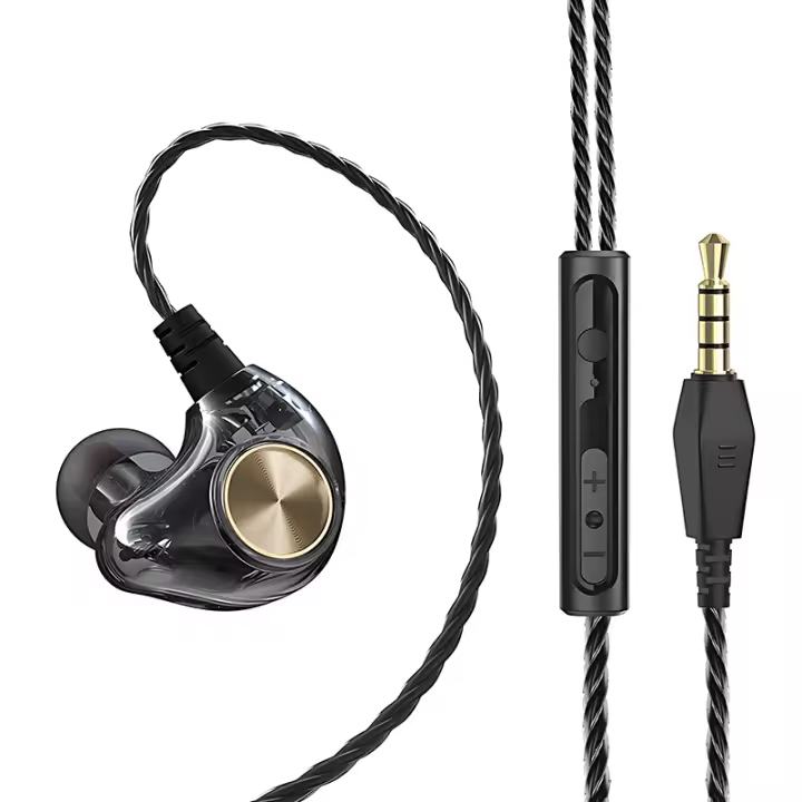 Auriculares con cable de graves pesados ​​HIFI, auriculares intrauditivos AUX de 3,5mm para videojuegos, auriculares de música dinámica, auriculares estéreo con cancelación de ruido y micrófono - 1