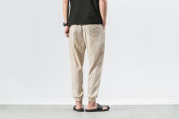 Pantalones casuales de calabazas para hombre, calabazas de lino, de moda, con puños - details 4