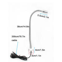 Lámpara LED de lectura de mesita de noche, luz de cuello de cisne largo, DC5V, USB, L40cm, CNC, con interruptor, negra, plateada, 4000K, para reparación de trabajo - details 1