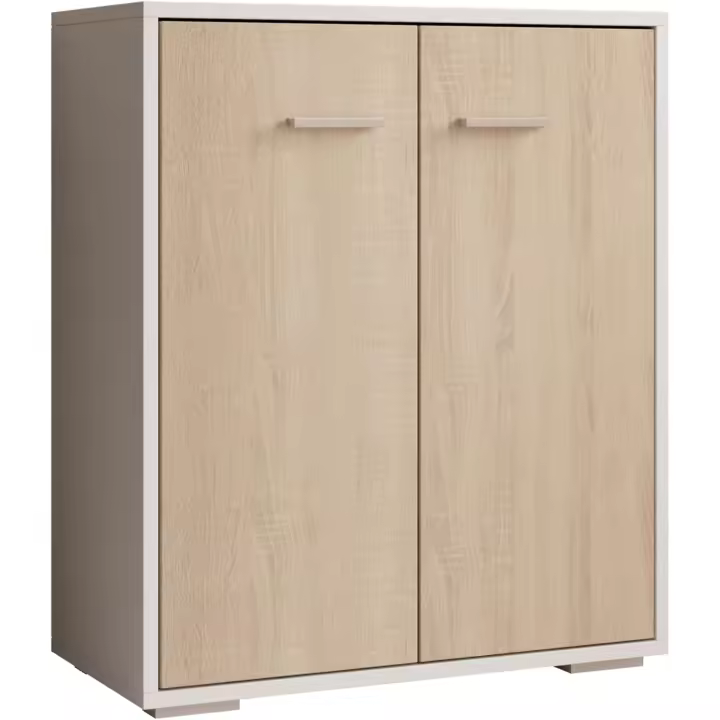 Mueble aparador Lander para salón moderno, blanco mate, 60x71x30 cm - 1