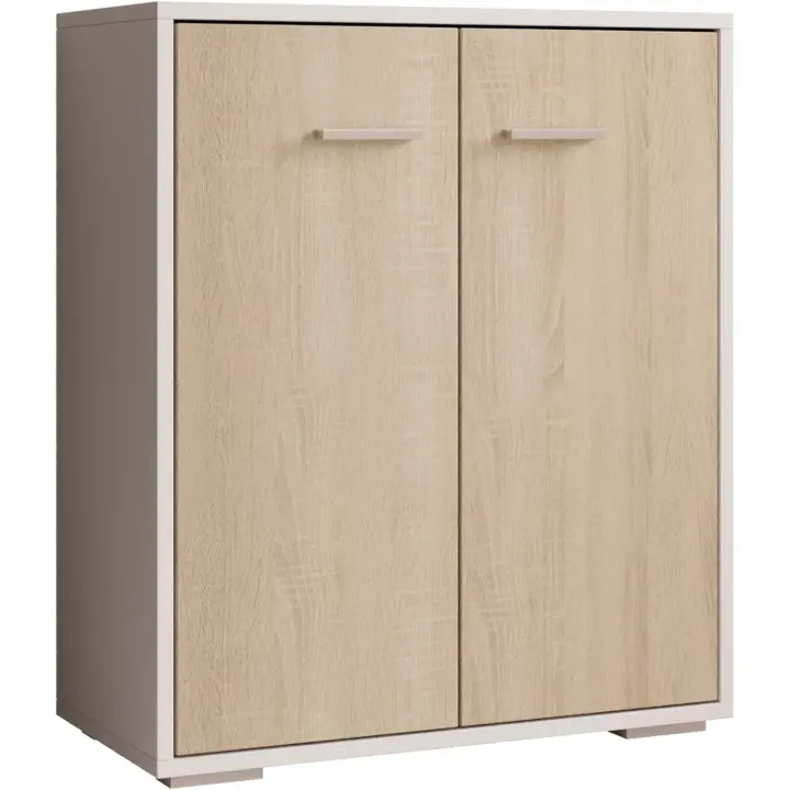 Mueble aparador Lander para salón moderno, blanco mate, 60x71x30 cm - 1