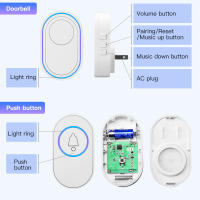 Elecpow Intelligent Wireless Doorbell Outdoor IP65 Waterproof Smart Home Door Bell Chime Kit 39 Music LED Flash Security Alarm - details 9