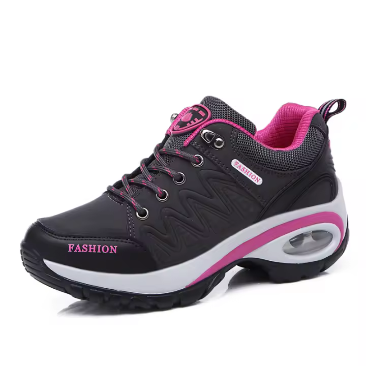 Zapatillas deportivas con cámara de aire para mujer, zapatos atléticos para caminar, transpirables, con cordones, de plataforma alta, informales - 1