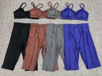 Ropa deportiva de gimnasio reforzada para mujer, traje de yoga de entrenamiento para mujer, ropa deportiva gris café 2024 - details 2