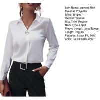 Blusa de Verano Elegante Cuello en V Blusa de Manga Larga de Color Sólido - details 12