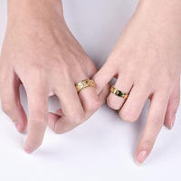 Anillo relajante de ansiedad con forma de luna y estrella bohemia para hombre, Spinner giratorio de acero inoxidable, anillos antiestrés, joyería Bague Homme - details 7